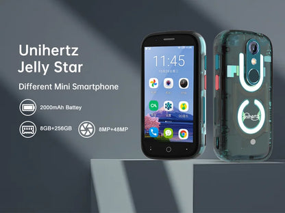 Unihertz Jelly Star Mini Smartphone Android 13 8GB RAM 256GB ROM 2000 mAh battery G99 Octa 48MP 3 inch Led Light Unlocked Phone