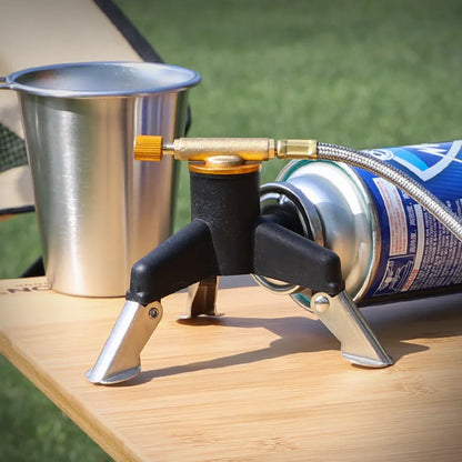 Camping Gas Stove Adapter Connector Portable Folding Tank Tripod Stand Stainless Steel Outdoor Hiking Backpacking Cooking Gear