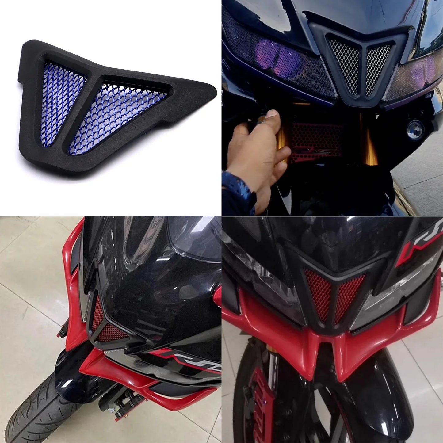Dirt bike accessories moto decorative air Inlet Head Cover Aluminum Mesh Intake Guard Protector for Yamaha R15-V3 2017-2020