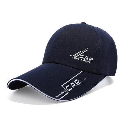 Summer Men Baseball Cap Letter Print Sports Sun Hat Cotton Adjustable Long-Brim Snapback Sun Visor Caps Hip Hop Baseball Hat