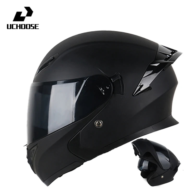 Uchoose DOT Modular helmet Full Face Helmets Crash Motorbike Protective Gear unisex Flip Up Helmet Motorcycle Double Sun Visor