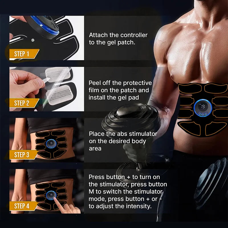 ABS Stimulator Muscle Toner EMS Muscle Stimulator Fitness Weight Loss Massager Abdominal Training Slimming Patch