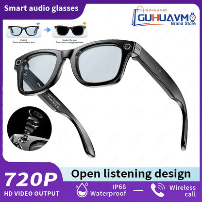 2025 New 8K HD Smart Glasses Photochromic Bluetooth Call Video Recording Voice Assistant Music Player Translate Camera Glasses