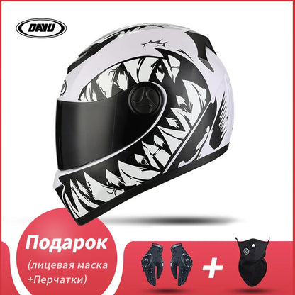 Motorbike Helmet  For Adults Motocross Helmets Casco Motorbike Helmet Full Face  Modular Dual Lens Double Visors