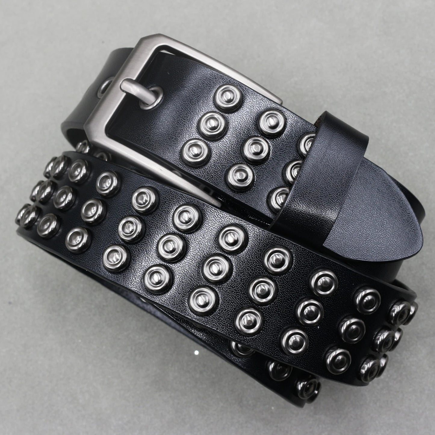 Heavy Metal Punk Belt Genuine Leather Hip Hop Belts For Men Cross Rivet Jeans belt male Strap Ceinture Homme designer belt