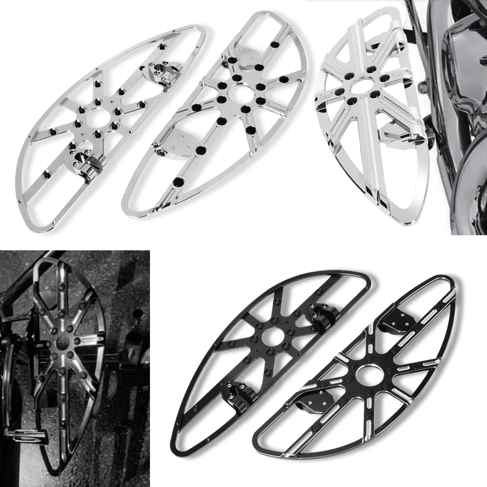 Motorcycle Driver Floorboard Male Mount Rear/ Front Foot Rest Pegs Pedal Black/Chrome For Harley Softail Touring Dyna Road Glide