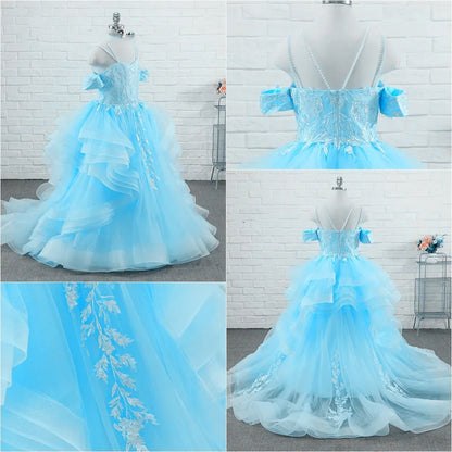 Lovely White Satin Flower Girl Dress for Wedding Dresses Little Princess Bow Kids Birthday Party Evening Customise Gowns