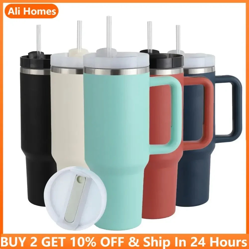 Thermal Mug 1200ml 40oz Handle Tumbler Insulated Car Travel Mug Vacuum Sublimation Stainless Steel H2.0 Flow State Tumbler Cup