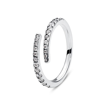 Original 925 Sterling Silver Ring Love Heart Pave CZ Crystal Stackable Rings For Women Wedding Engagement Birthday Gift Jewelry