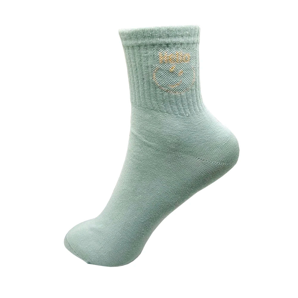 1/4 Pairs Woman Cotton Socks For Women Cotton Female Socks Set Woman Colorful Lady Socks Letter Printed Sock