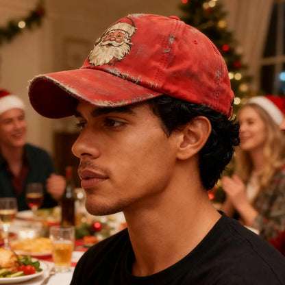 Baseball Hats for Men Christmas Red Funny Vintage Santa Claus Printed Baseball Hat New Unisex Fashion Trucker Caps