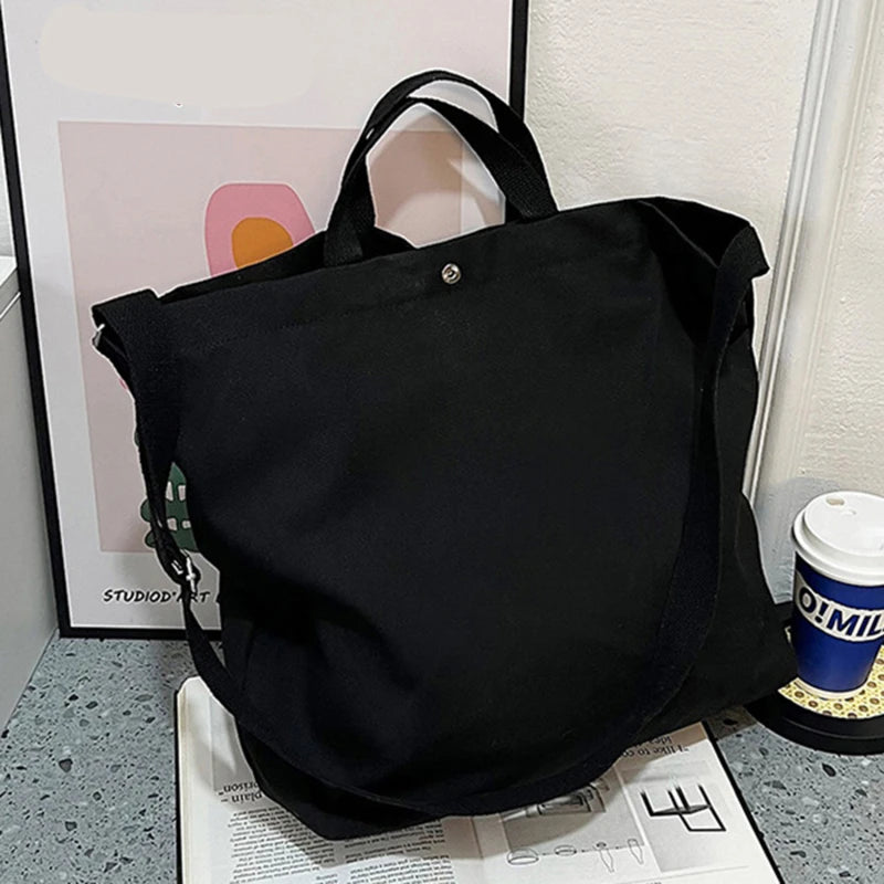 High Quality Canvas Men and Women Simple Cross-body Bag Wash Canvas Thick Handbag Large Capacity Arts Students Package Satchel