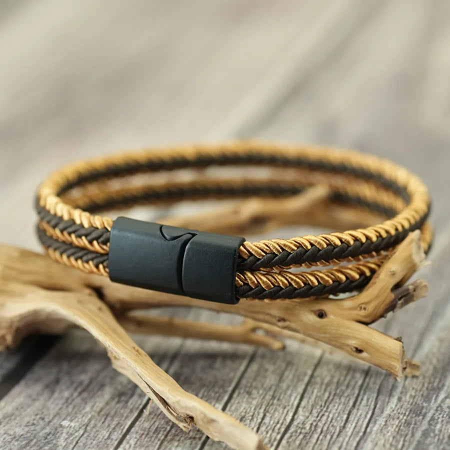 Noter New Pride Rainbow Braided Bracelet For Men Women Handmade Woven Rope Bangle Magnetic Clasp Wristband Versatile Jewelry
