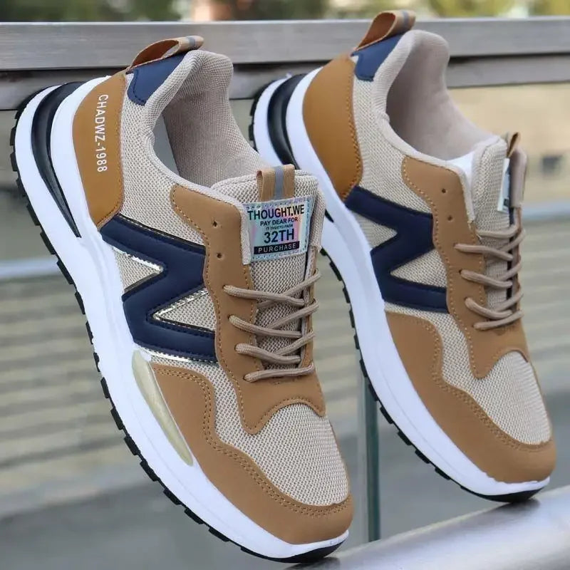 New Spring Autumn Men's Breathable Mesh Sports Shoes Korean Style Lightweight Casual Shoes Soft Bottom Running