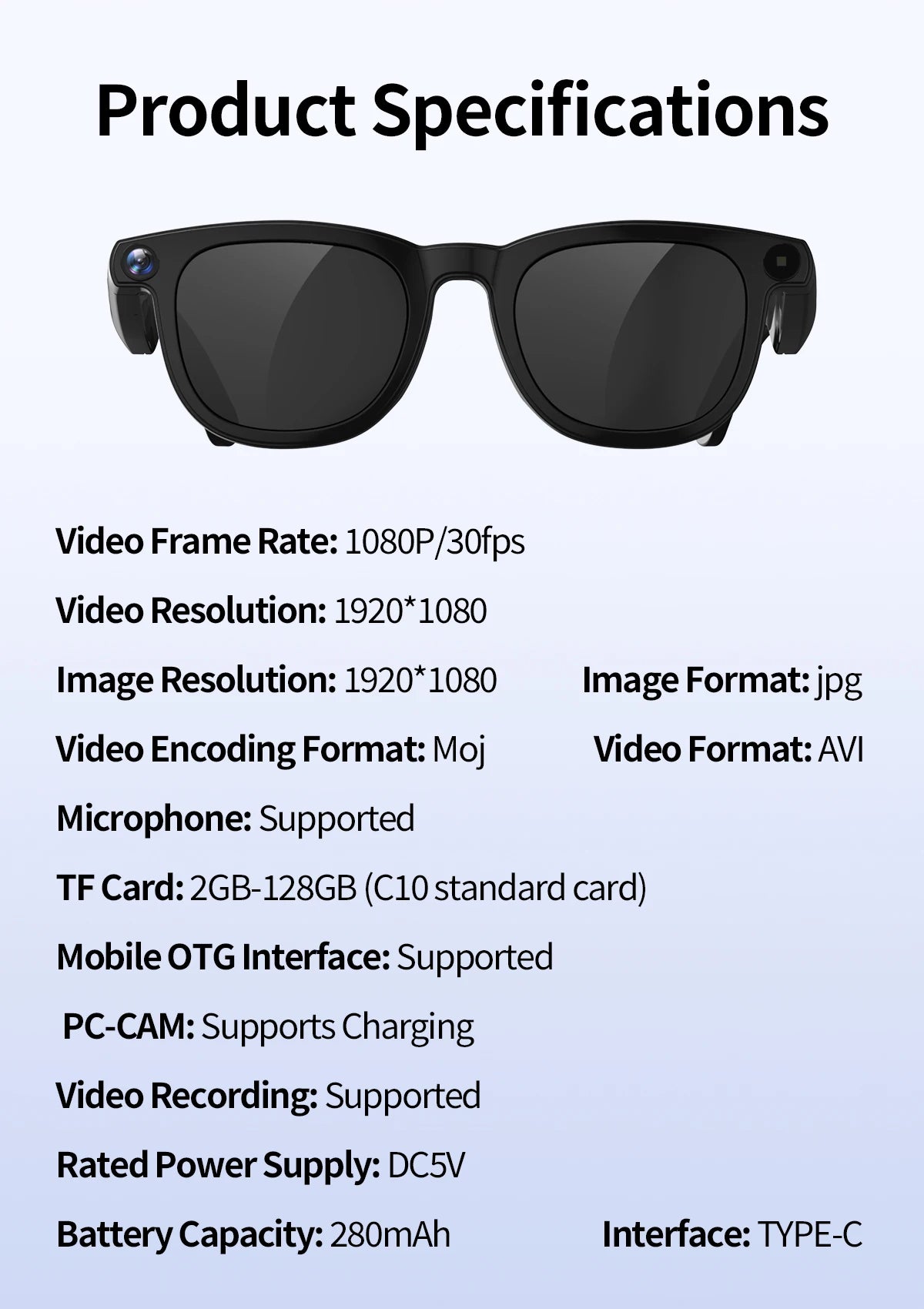 V3 AI Smart Glasses with ChatGPT, 8MP Camera Video Recording, Bluetooth Calls, Voice Wake, Music Playback Sunglasses
