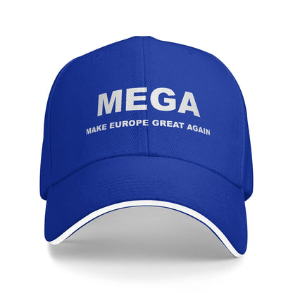 MEGA Make Europe Great Again Sun Baseball Cap Summer Women Men  Custom Trucker Hat Sun-Proof Casual Outdoor Sports Baseball Caps