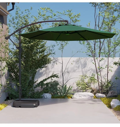 Courtyard Large Square Outdoor Sunshade Umbrella with Solar Lights Metal Frame Beach Balcony Stall Beach Umbrella
