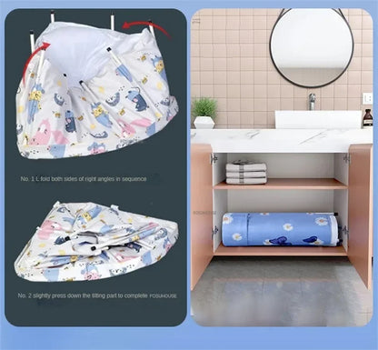 Household Triangular Bathtub Foldable Bath Bucket Swimming Pool Dual-use Portable Steam Sauna Fan-shaped Bath Barrel