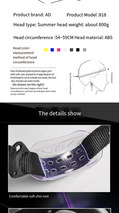 Motorcycle Helmets With Led Lights Moped Helmet Electric Scooter for Men Women With Double Visor Rechargeable Bicycle Light Bike