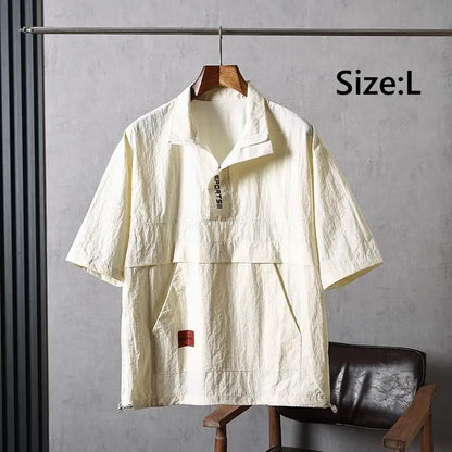 M/L/XL/2XL/3XL Pet Groomer Lapel Work Clothes Unisex Summer Salon Hairdressers Wrap Short Sleeves Barber Shop Gown Uniform