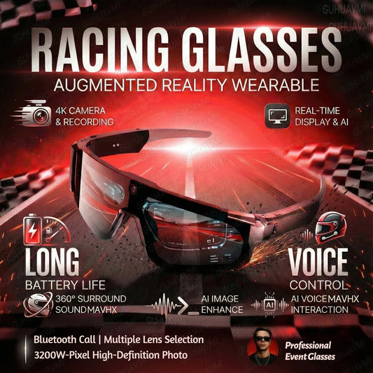 Smart Video Sunglasses 1200P 30fps Action Camera 32GB WiFi App Transfer Dual Anti-Shake AI Object Identify Fast Charge Glasses