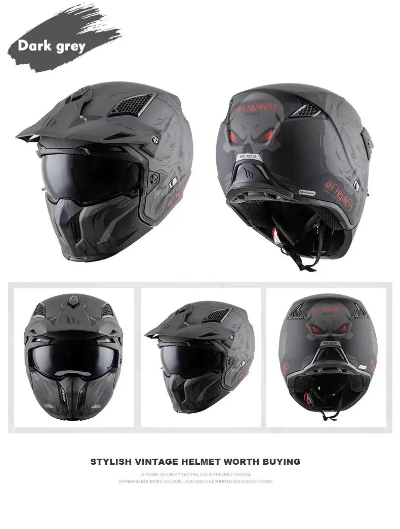 MT Street Fighter Motorcycle Helmet Detachable Combination Electroplated Gold Helmet ECE DOT Certification Full Face Casco Moto