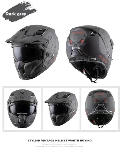 MT Street Fighter Motorcycle Helmet Detachable Combination Electroplated Gold Helmet ECE DOT Certification Full Face Casco Moto