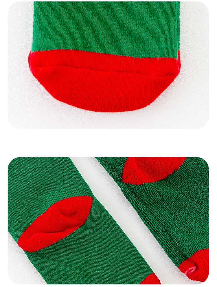 2022 Hot Children's Christmas Terry Socks Plush Thick Warm Omfortable Cartoon Santa Snowflake Baby Boys and Girls Med Tube Sock