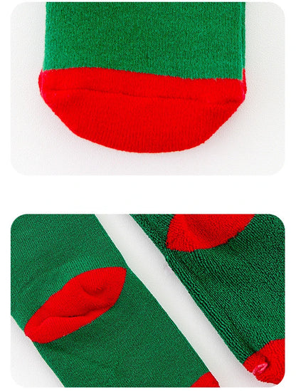 2022 Hot Children's Christmas Terry Socks Plush Thick Warm Omfortable Cartoon Santa Snowflake Baby Boys and Girls Med Tube Sock