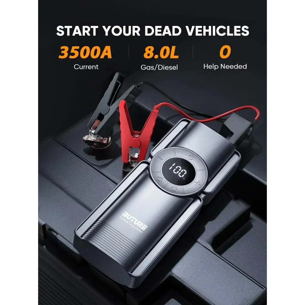 Car 3500A Portable 12V Jump Starter Power Bank 12V Auto Battery Charger Booster Starting Device with Air Compressor 4 in 1