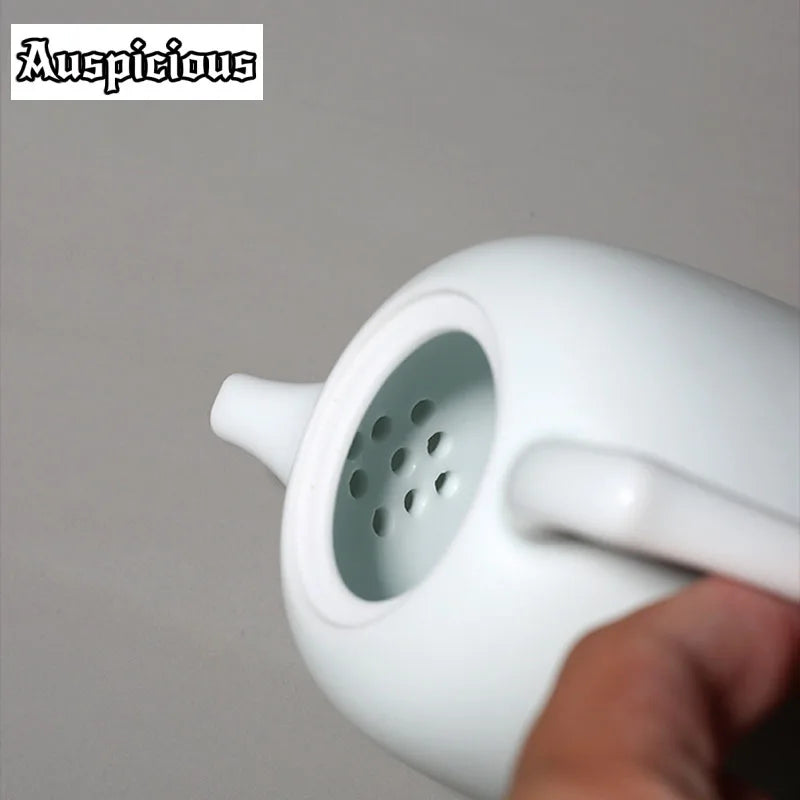 220ml White Jade Porcelain Teapot Dehua Handmade Ceramic Teakettle Single Pots Kung Fu Tea Master Pots Office Decoration Teaset