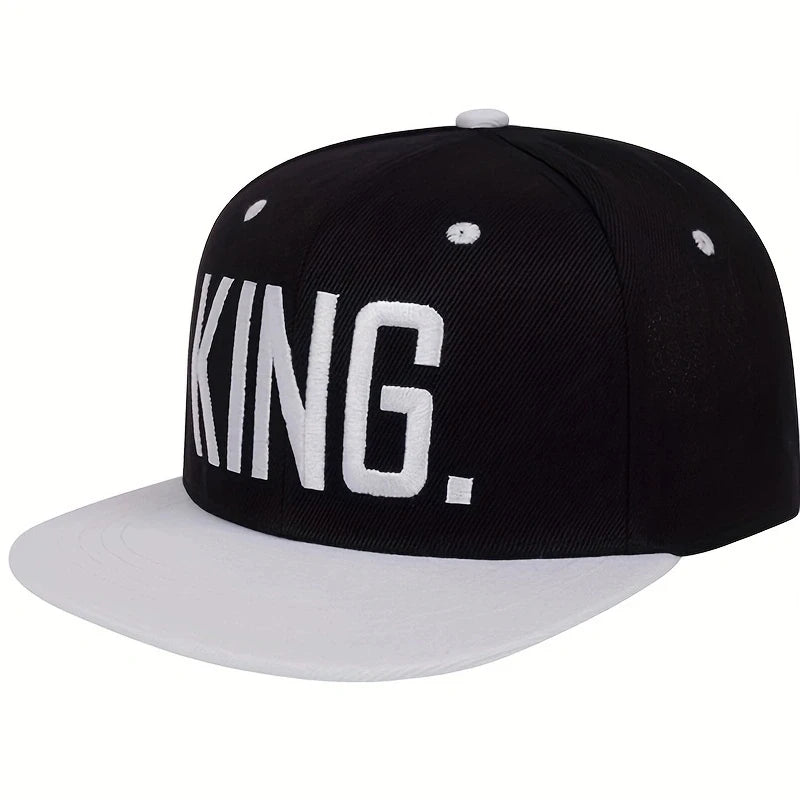 1piece Unisex King Letter Embroidery Hip Hop Hat Outdoor Adjustable Sunscreen Leisure Hat Spring Autumn Travel Tourism Vacation