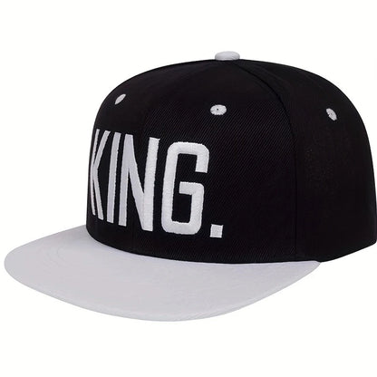 1piece Unisex King Letter Embroidery Hip Hop Hat Outdoor Adjustable Sunscreen Leisure Hat Spring Autumn Travel Tourism Vacation
