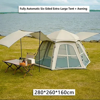 Foldable Portable Camping Tent Enhanced Ventilation Waterproof Wind & Rain Resistant With Storage Bag