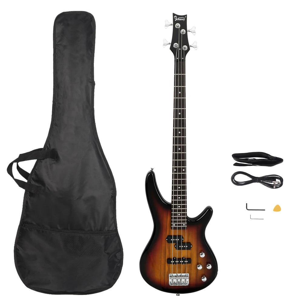 24 Frets Rosewood Fingerboard GIB Electric Bass Guitar Full Size 4 String Sunset Color
