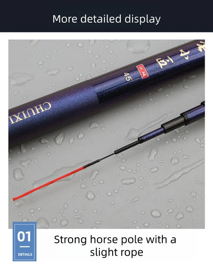 2.1-6.3-meter Lightweight Hard Tuned Carbon Fiber Fishing Rod Strength Fishing Rod Outdoor Fishing Equipment Travel Equipment