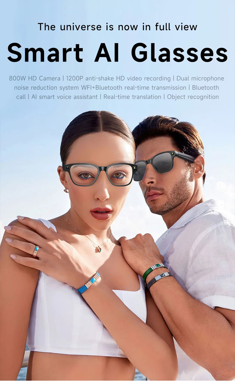 AI Smart Glasses 8 Million Camera Bluetooth Sunglasses Shoot Audio Call Video Music Player Multifunctional Smart Glasses