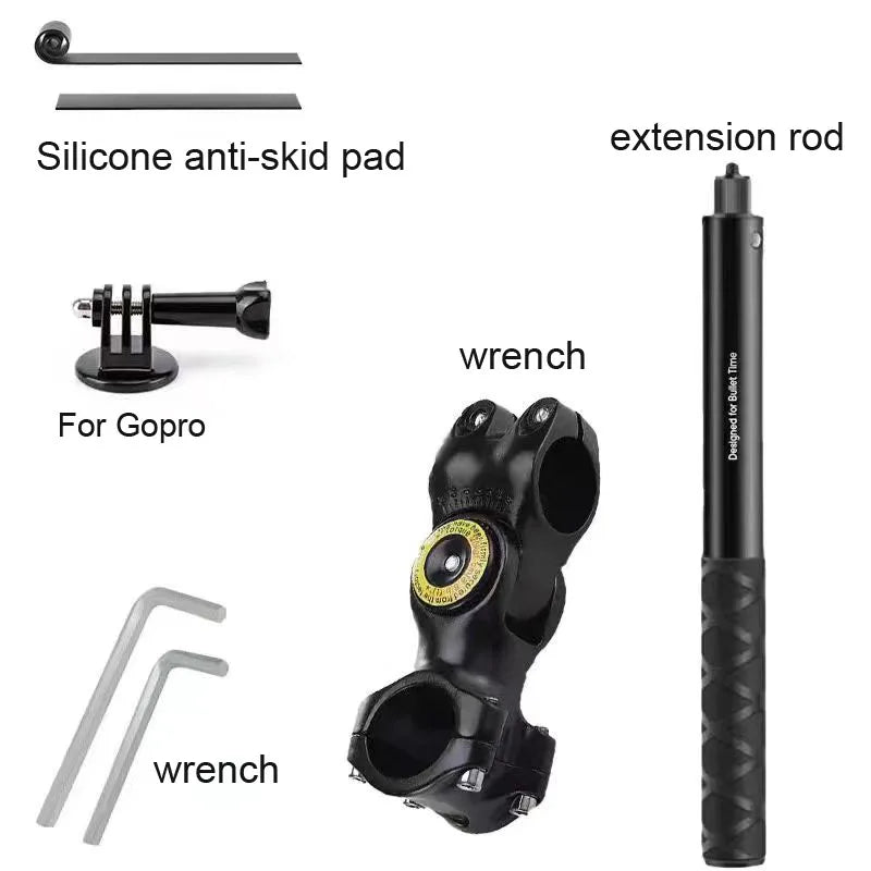 Motorcycle Bike Selfie Stick for INSTA360 X2/X3 Handlebar Mount Camera Bracket 27.9cm-113.5cm Adjustable Length 1/4 Inch Screw