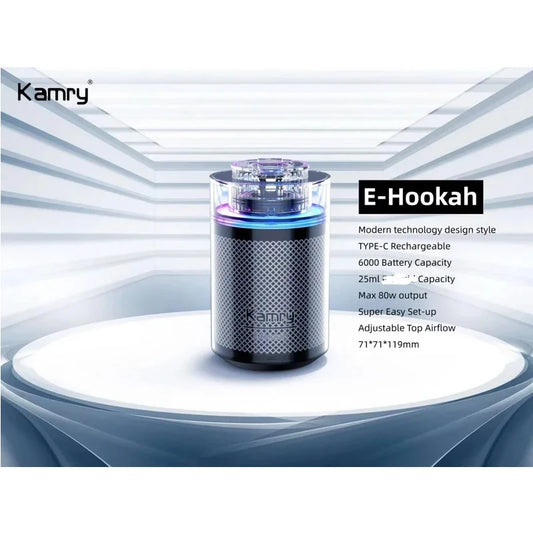 Kamry Electric Hookah Heating Head 6000mah Battery 80W 25ml Capacity Rechargeable Shisha Bowl Set