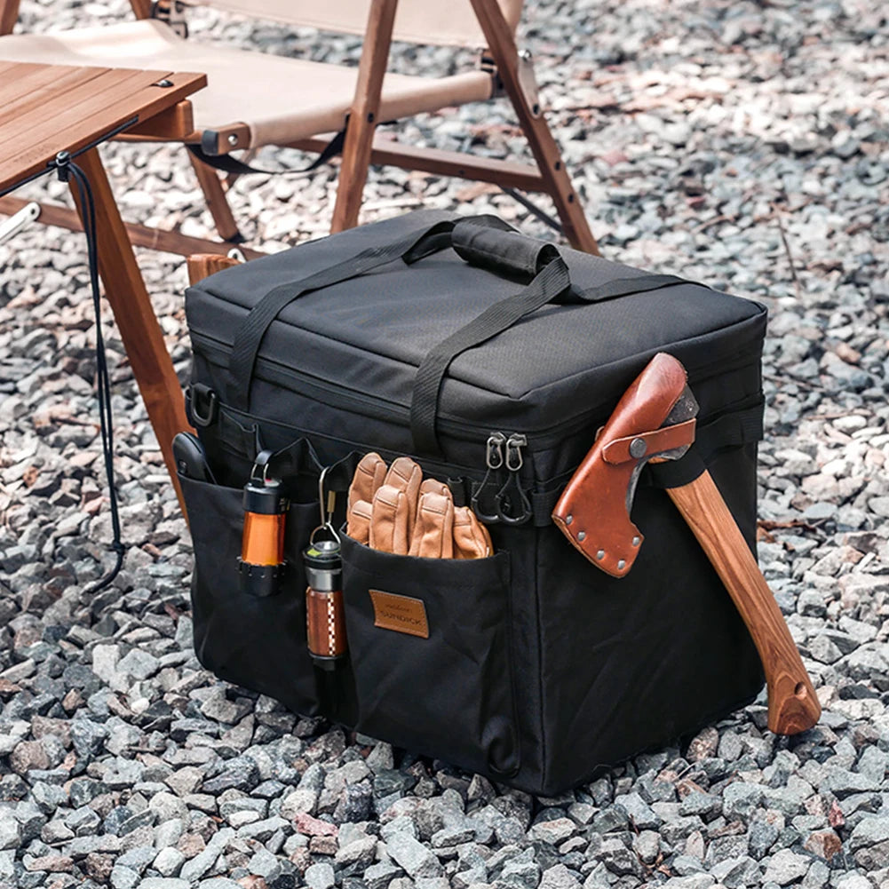 Camping Storage Bag Multifunctional Camping Cooking Utensil Organizer Large Capacity Waterproof Utility Camping Supplies