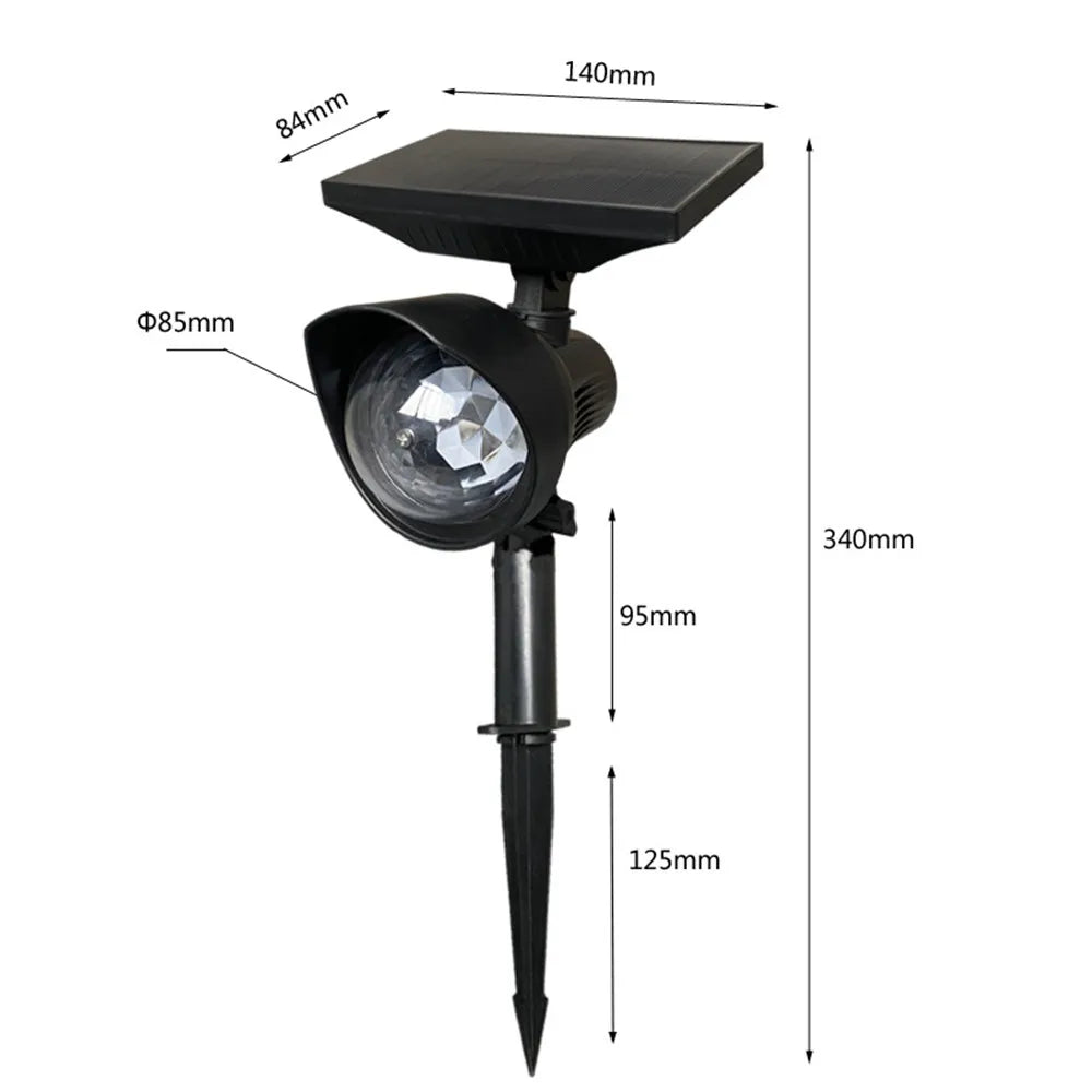 Outdoor Waterproof Solar Spotlights 3LED Colorful Rotatable Solar Projector Lawn Light Solar Landscape Disco Lights