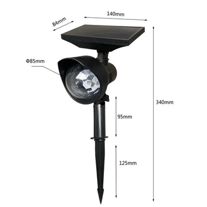Outdoor Waterproof Solar Spotlights 3LED Colorful Rotatable Solar Projector Lawn Light Solar Landscape Disco Lights