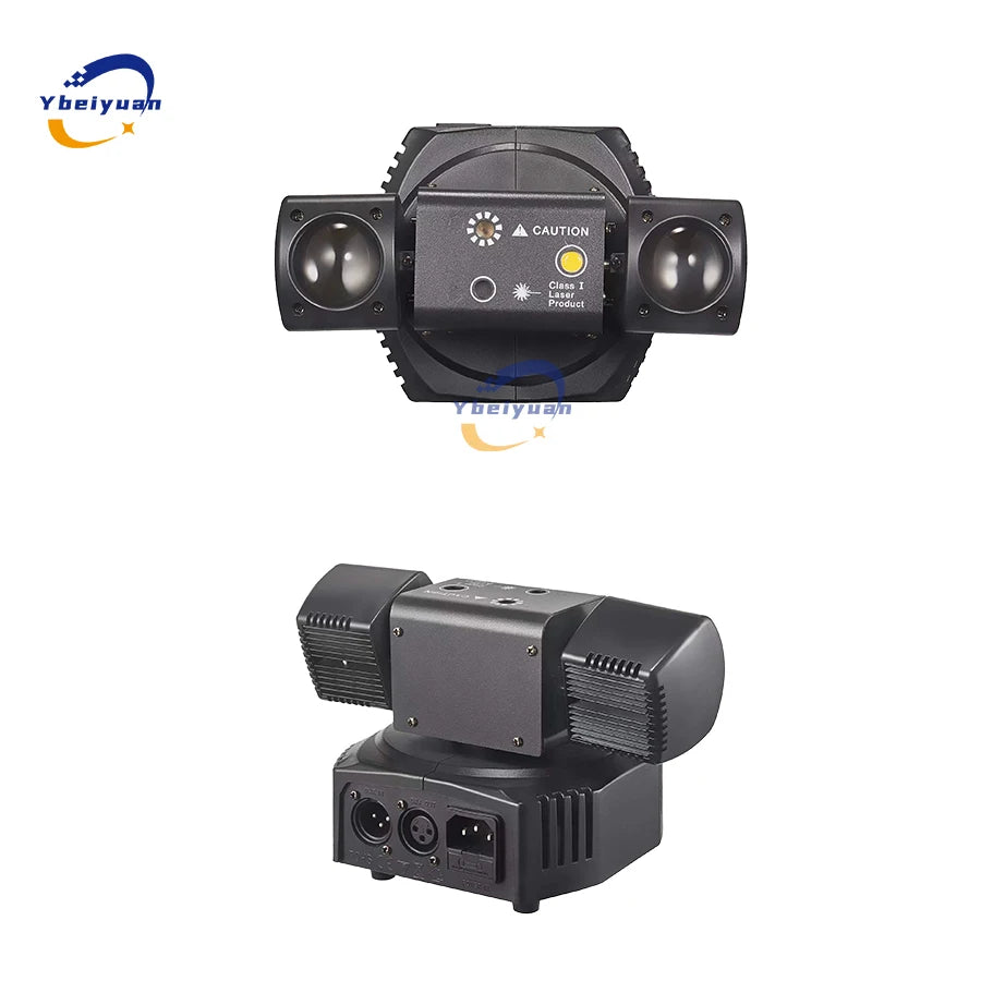 Ybeiyuan New LED Rotating Laser Beam Strobe 3-in-1 Disco Light DMX512 DJ Bar Club Party Wedding Christmas Effect Stage Light
