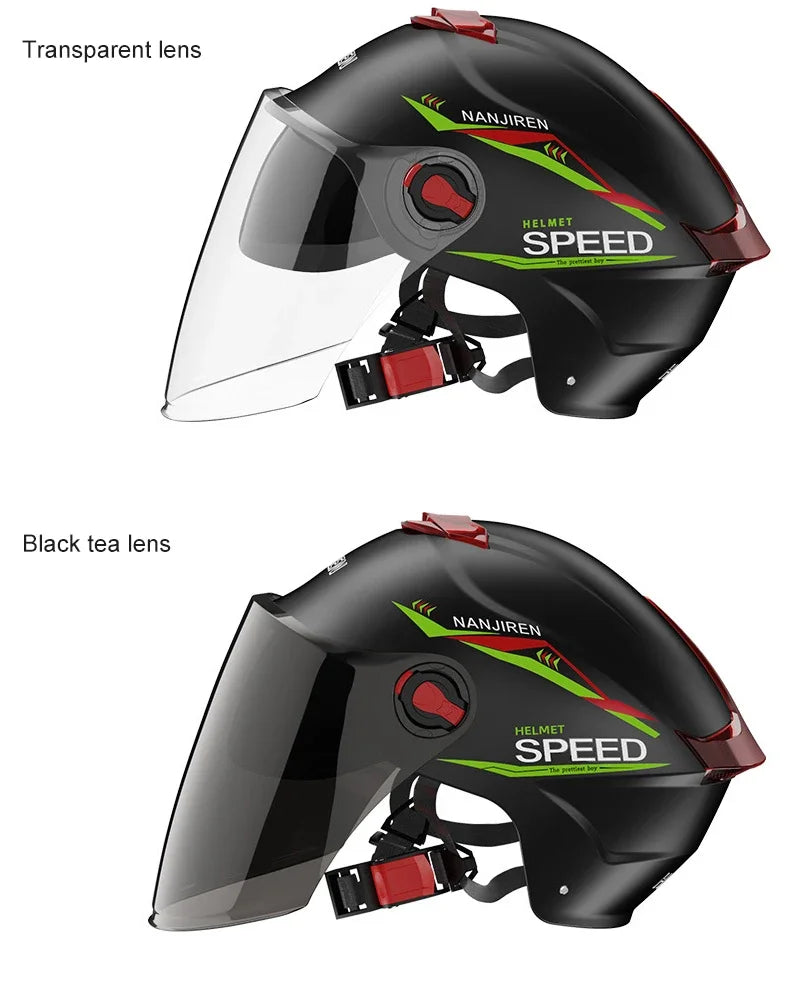 Summer Sun Protection Motocycle Helmet Universal Safety Half Helmet Windproof  Rainproof Electric Bicycle Comfortable