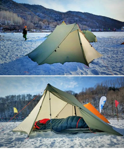 Hikeburger Yuanxing 2P Outdoor Camping Ultralight Tent Tarp Type A Pyramid Double Silicon 20D Nylon Cloth Waterproof Canopy Tent