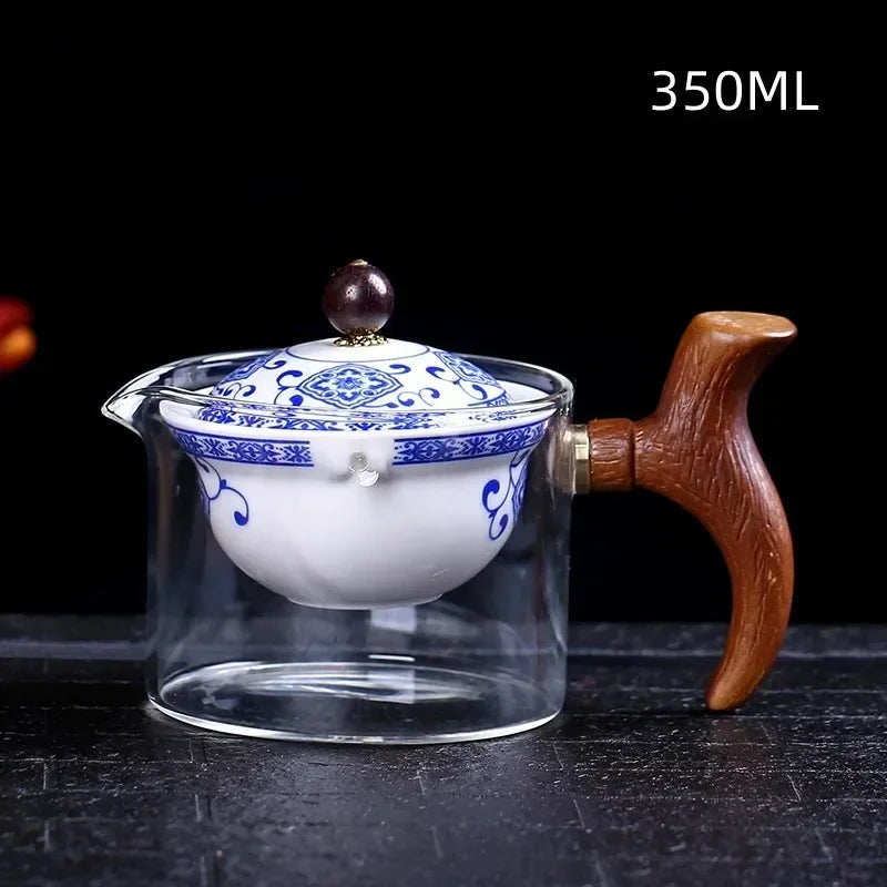 New Style Ceramic Glass Teapot Chinese Gongfu Tea Pot 360 Rotation Tea Maker  Automatic Single Pot   Teapot For Tea