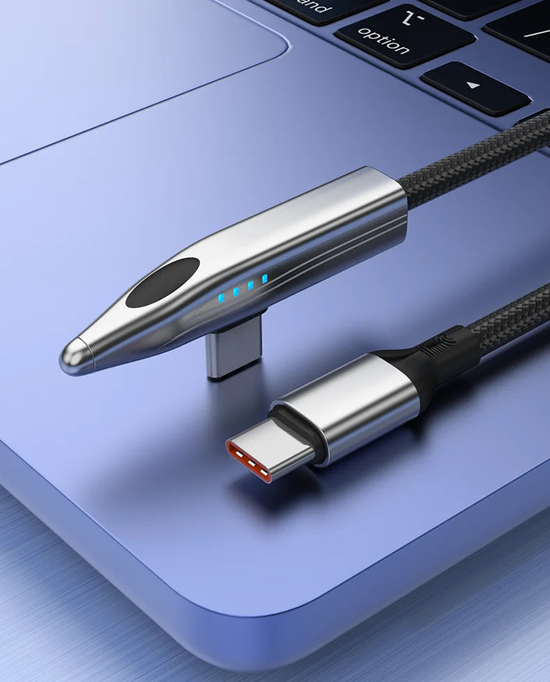 240W 100W Bullet Train Shape Fast Charging Cable 90° Elbow Type C Charger USBA/Type C To Type C Cable for Samsung S25 iPhone 16