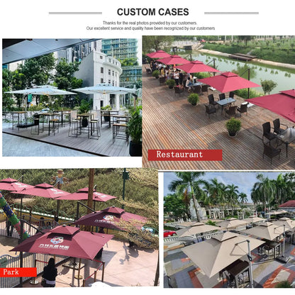 Outdoor Furniture Sunshade  Garden Umbrella Aluminum 3m square Offset Parasol 10 ft Cantilever Commercial Patio Umbrella & Bases