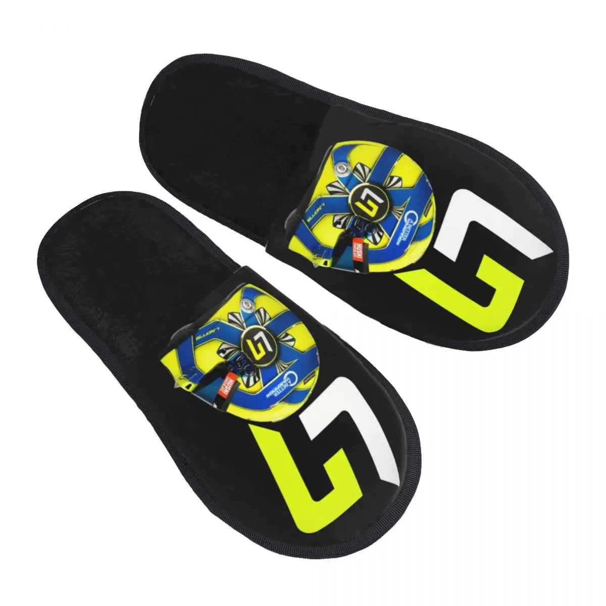 Custom British Lando Norris Racing Driver Guest Slippers for Spa Women House Slipper