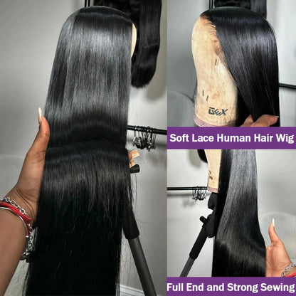40 50 Inch 13x6 Bone Straight HD Transparent Lace Frontal Wig 250 Density Lace Front Human Hair Wigs 360 Full Lace Wig For Women